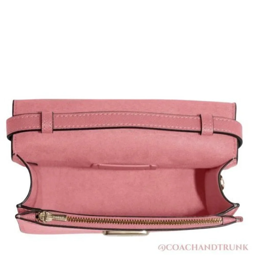 AUTHENTIC COACH Leather‎ Mini Brynn Crossbody Taffy Pink Gold Accents